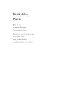 Hulda Lütken - Pilgrim